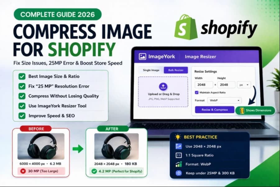 Compress Image for Shopify: Fix 25MP Errors & Optimize Store Speed